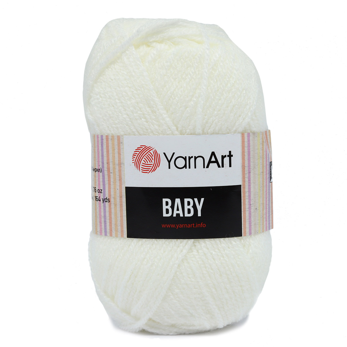 Пряжа для вязания YarnArt Baby 50 гр 150 м акрил мягкая детская 5 мотков 501 белый - фото 7