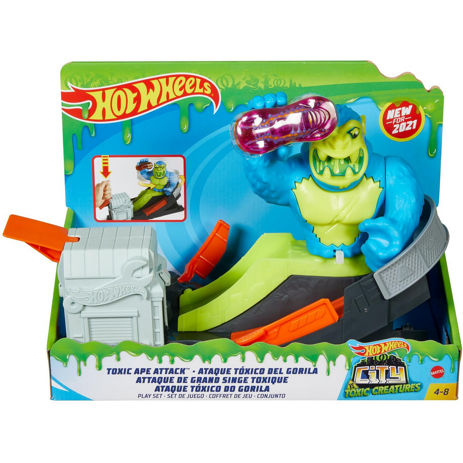 Трек Hot Wheels Атака ядовитой обезьяны с пусковой установкой FNB05 - фото 2