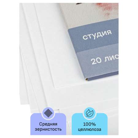 Папка для акварели ГАММА серия Студия 20л А4 200г на м2