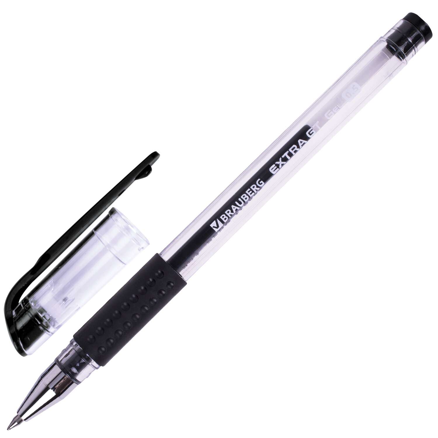 Ручки гелевые Brauberg черные набор 12 штук для ОГЭ ЕГЭ и школы тонкие - фото 3