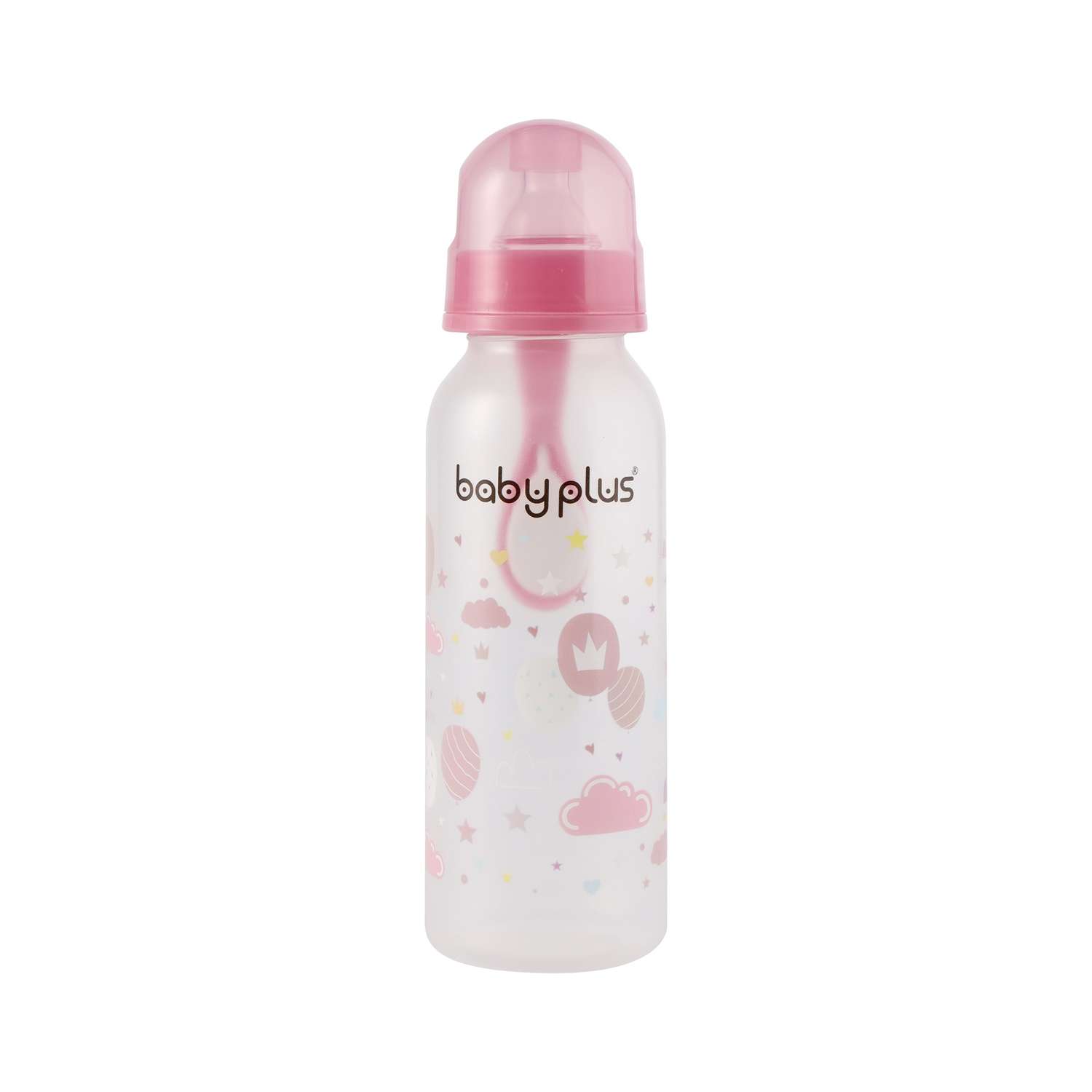 Бутылочка для кормления Baby Plus с ложкой и соской BP5114-C-2 250 мл розовая - фото 1