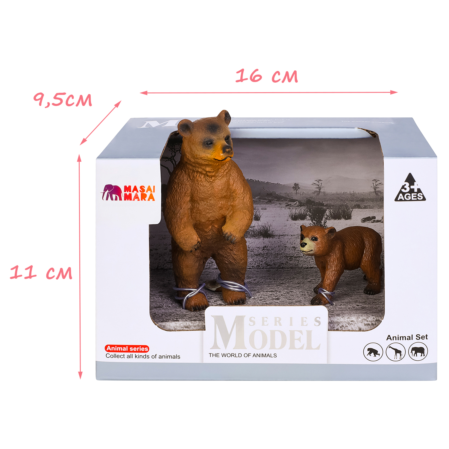 Игрушка фигурка Masai Mara Семья бурых медведей Мир диких животных MM211-144 - фото 4