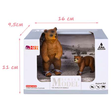 Игрушка фигурка Masai Mara Семья бурых медведей Мир диких животных MM211-144