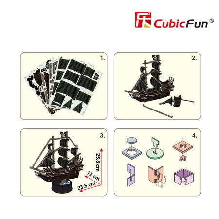 3D Пазл CubicFun Корабль Месть королевы Анны 100 деталей