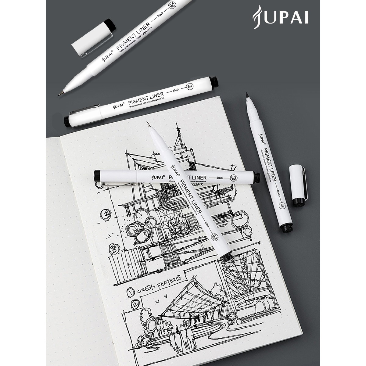 Ручка линер Jupai 9 шт. - фото 14