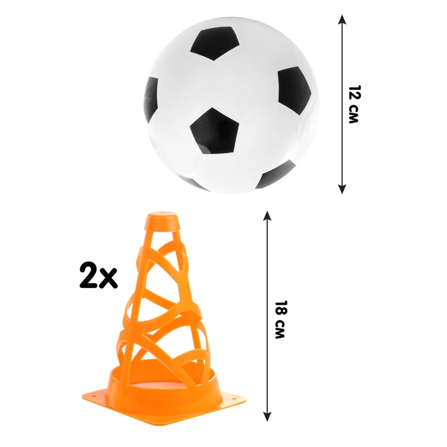 Мяч футбольный Veld Co с 2 конусами - фото 2