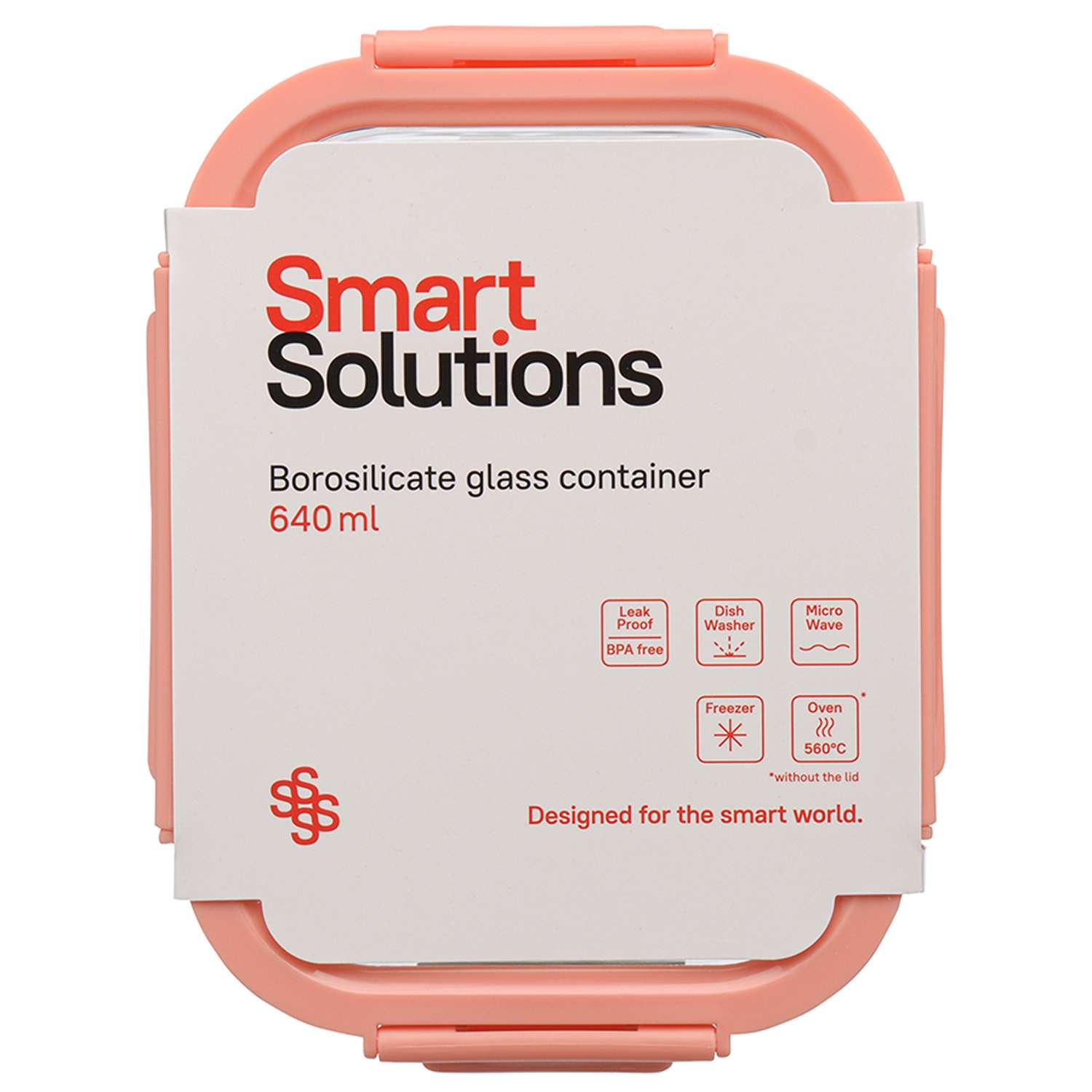 Контейнер для еды Smart Solutions стеклянный 640 мл розовый - фото 6