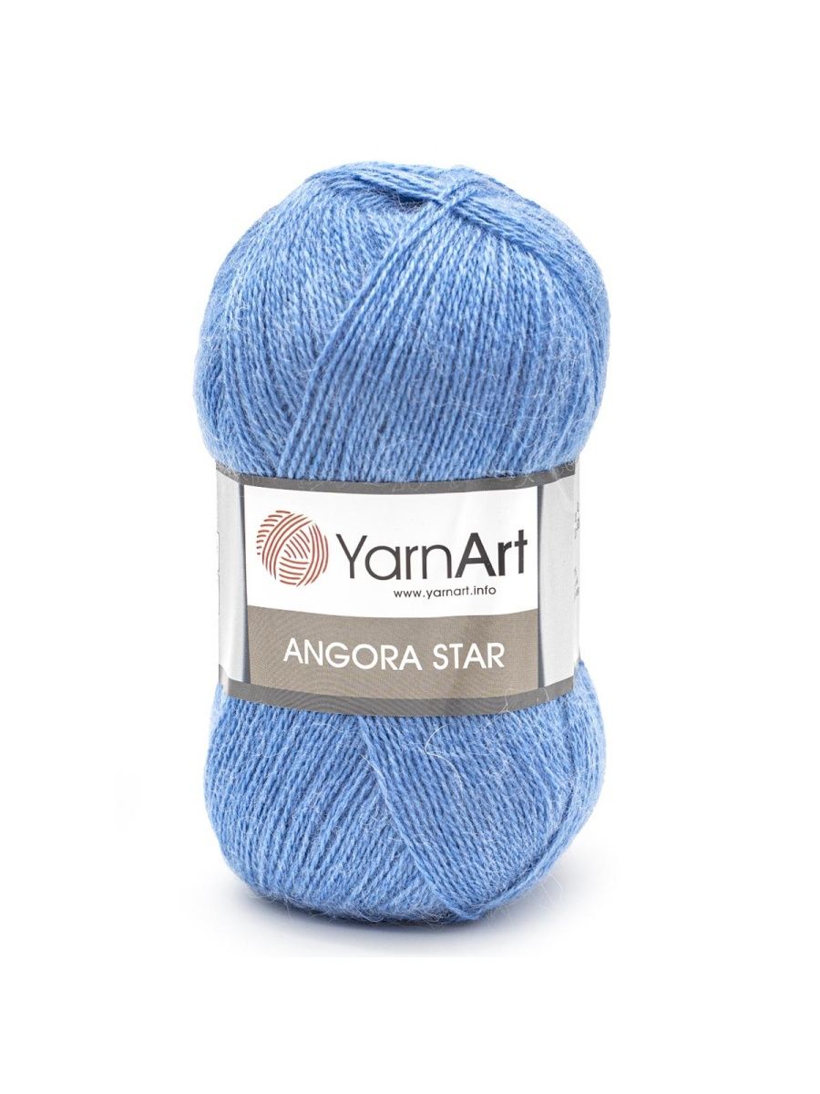 Пряжа YarnArt Angora Star тонкая полушерстяная 100 г 500 м 600 ярко-голубой 5 мотков - фото 6