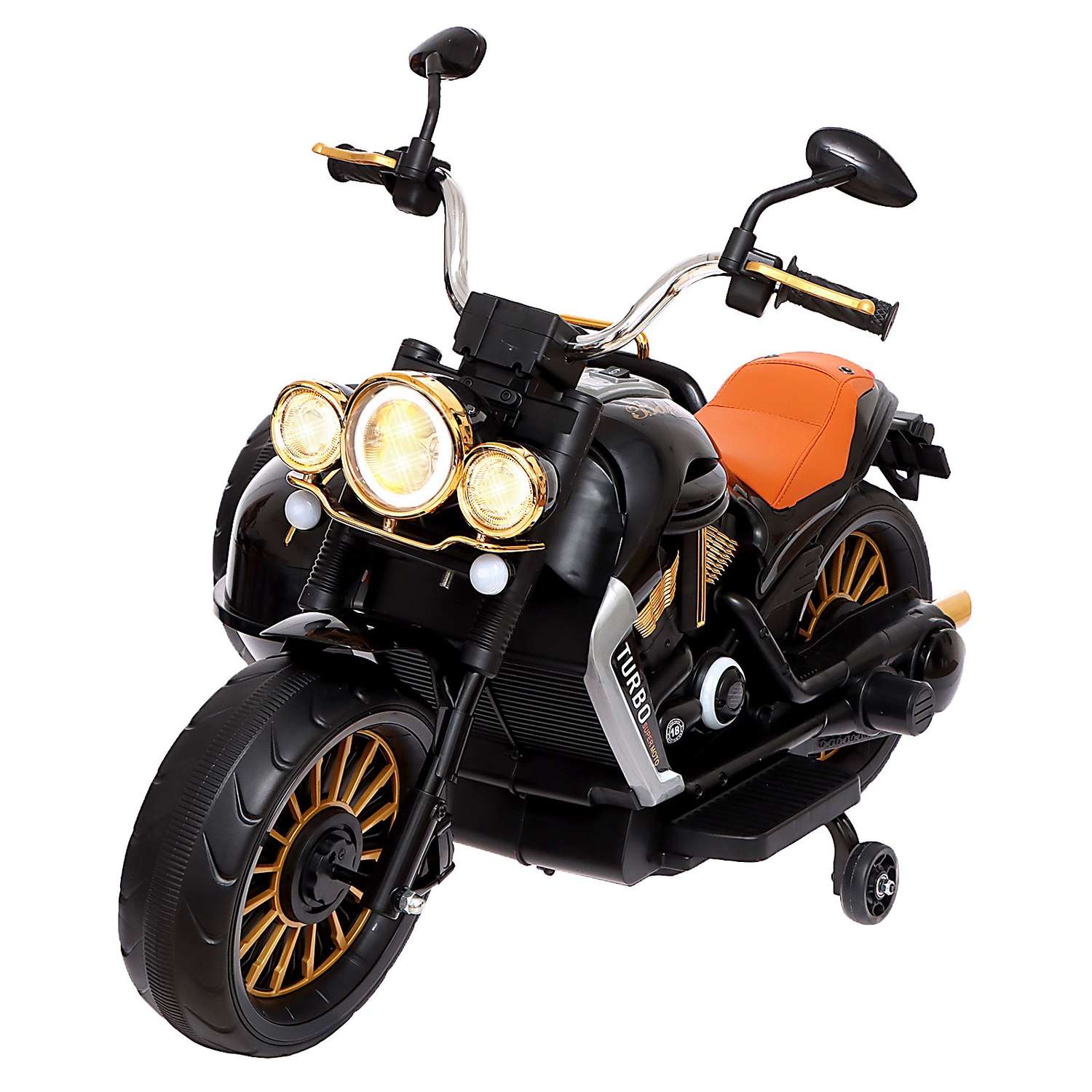 Электромобиль Sima-Land «Мотоцикл Чоппер» с коляской EVA цвет чёрный - фото 1
