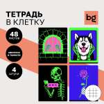 Тетрадь BG 48л А5 клетка Скелетон