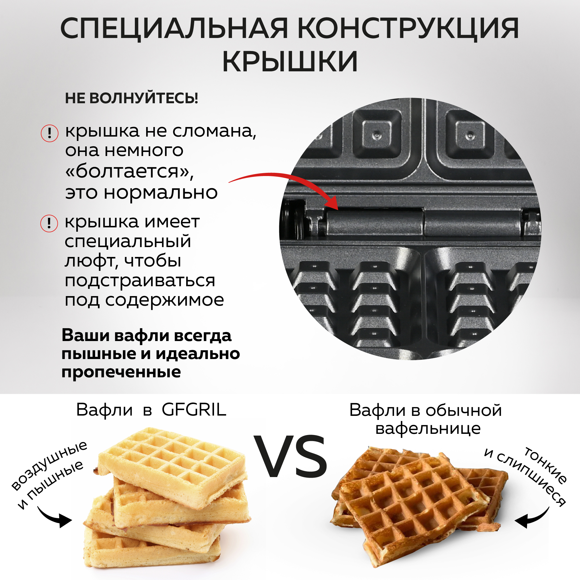 Электровафельница GFGRIL GFW-015 Waffle Plus для двух больших вафель купить  по цене 2559 ₽ в интернет-магазине Детский мир