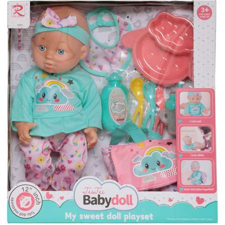 Игровой набор Junfa Пупс My Sweet Love playset 35 см c сумочкой Тучка и игровыми предметами