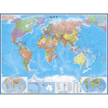 Карта настенная Атлас Принт Мир 1.58x1.18 м