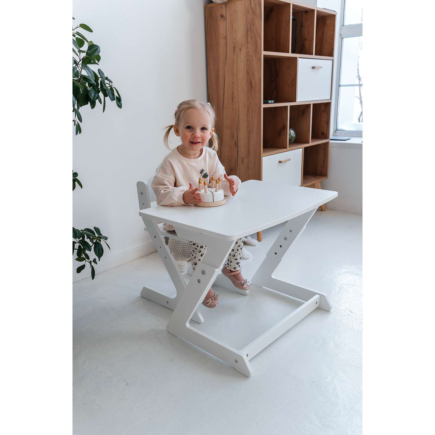 Детский растущий стол и стул Коняша белый - фото 26
