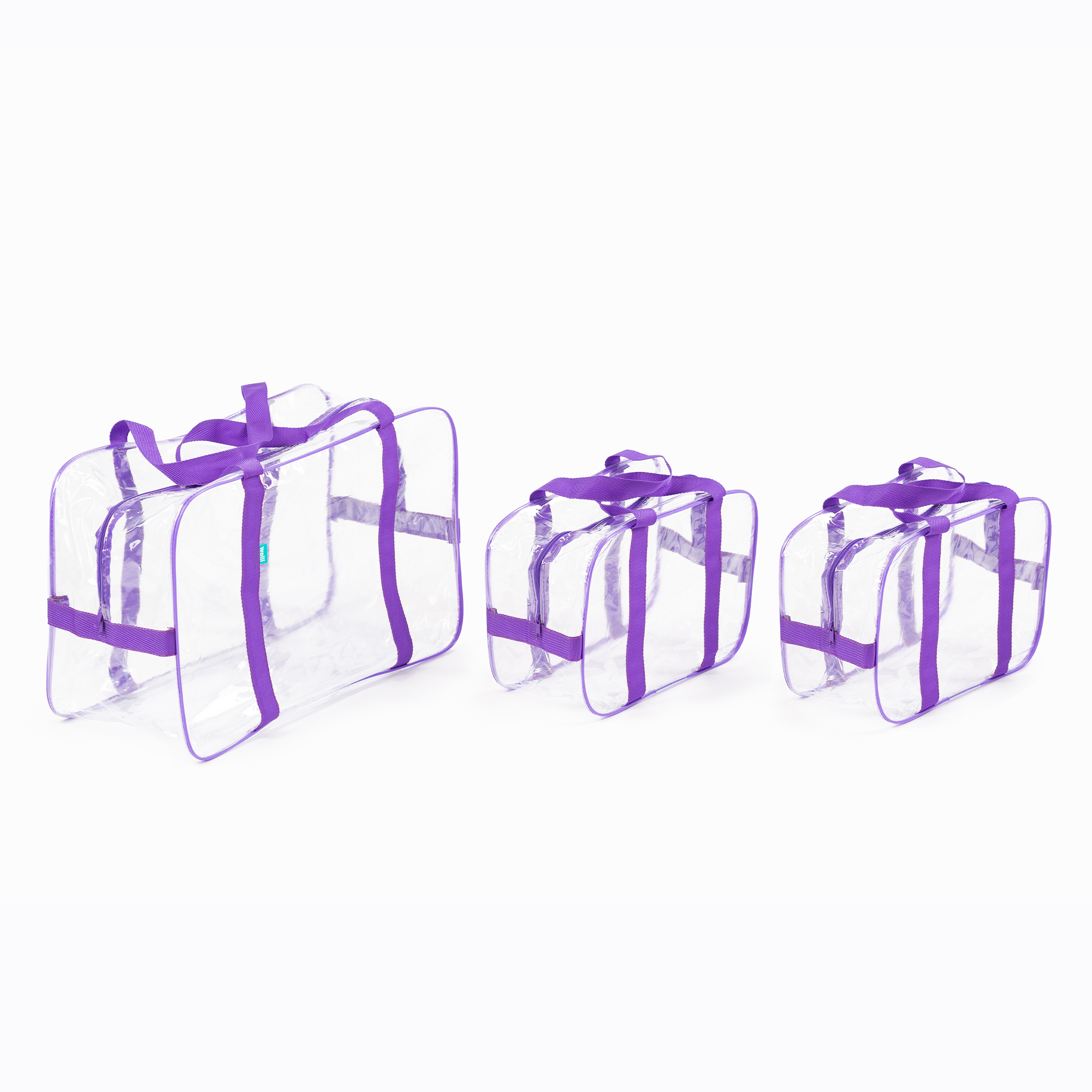 Сумка в роддом Wolli Прозрачный особо прочный фиолетовый комплект 3 шт - фото 1