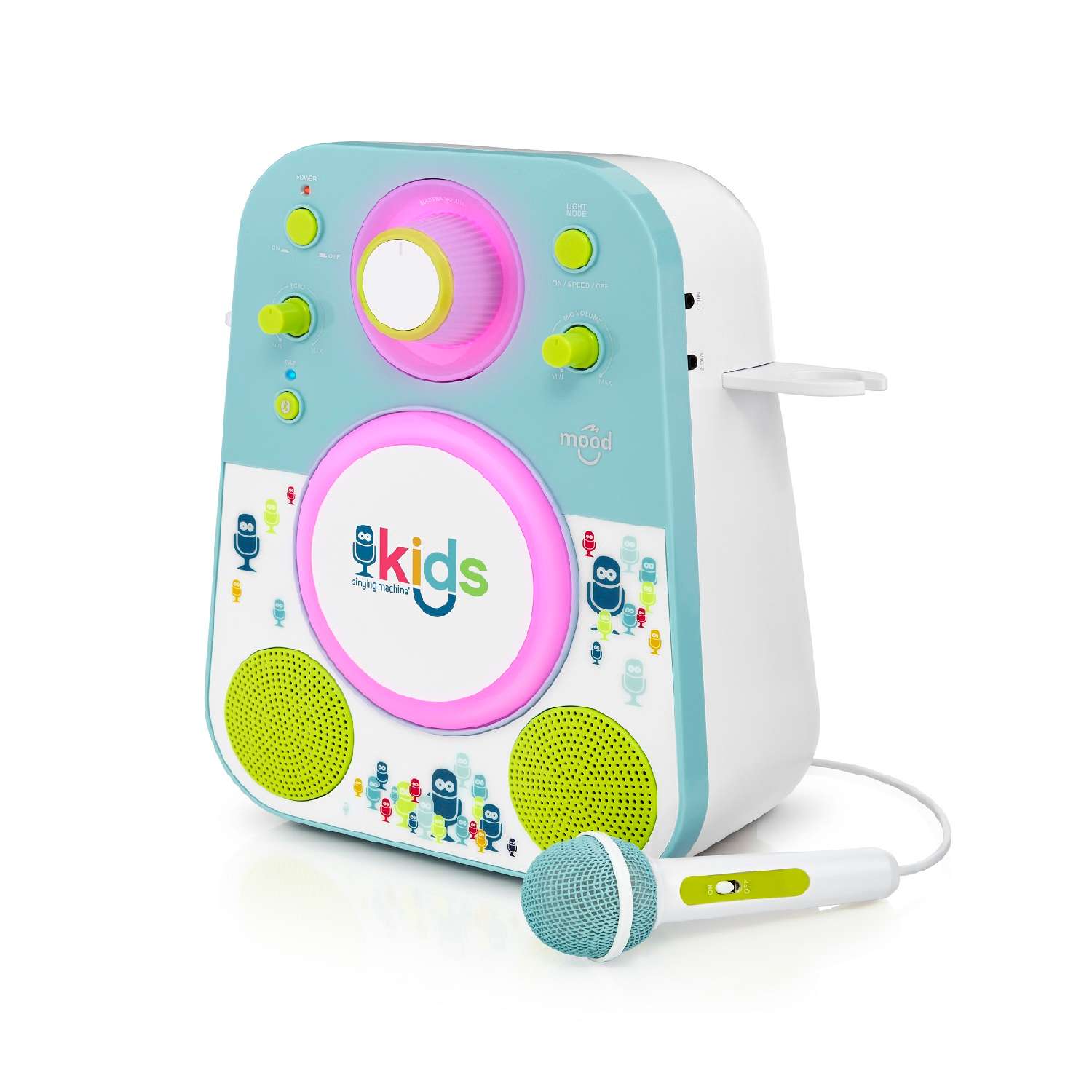 Детская караоке система Singing Machine с цветной LED подсветкой синий/зеленый Bluetooth - фото 4