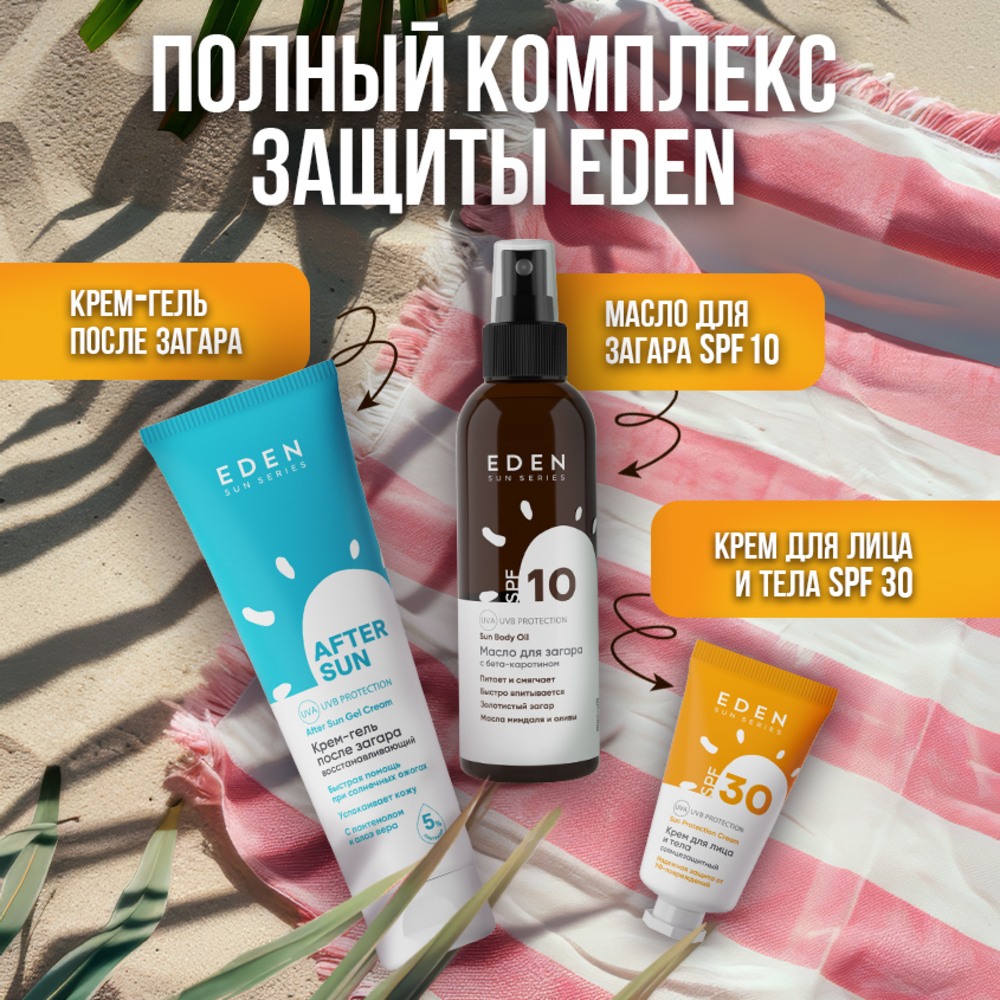 Cолнцезащитный спрей EDEN Sun Series для лица волос и тела SPF 50 100мл - фото 8
