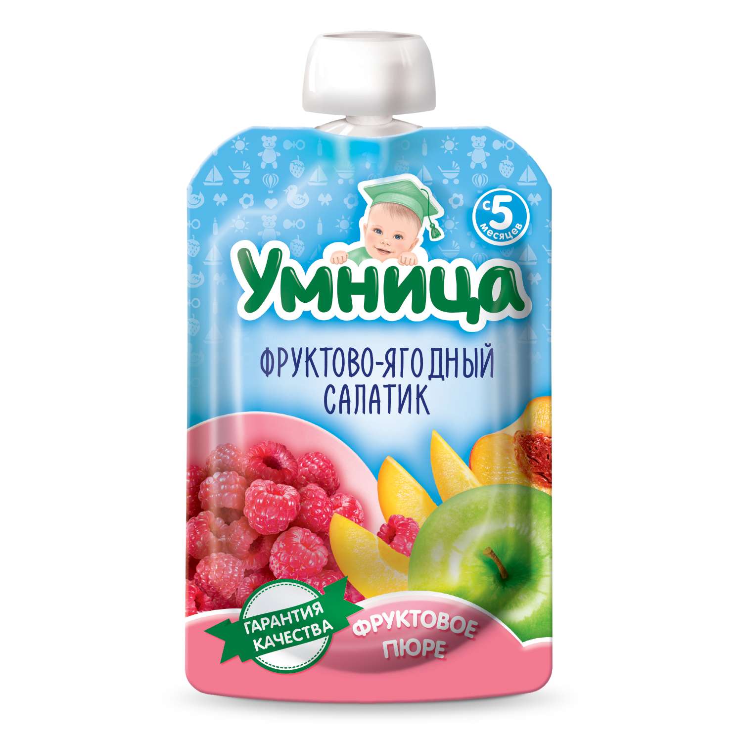 Пюре Умница фруктово-ягодный салатик 100г с 5месяцев - фото 1