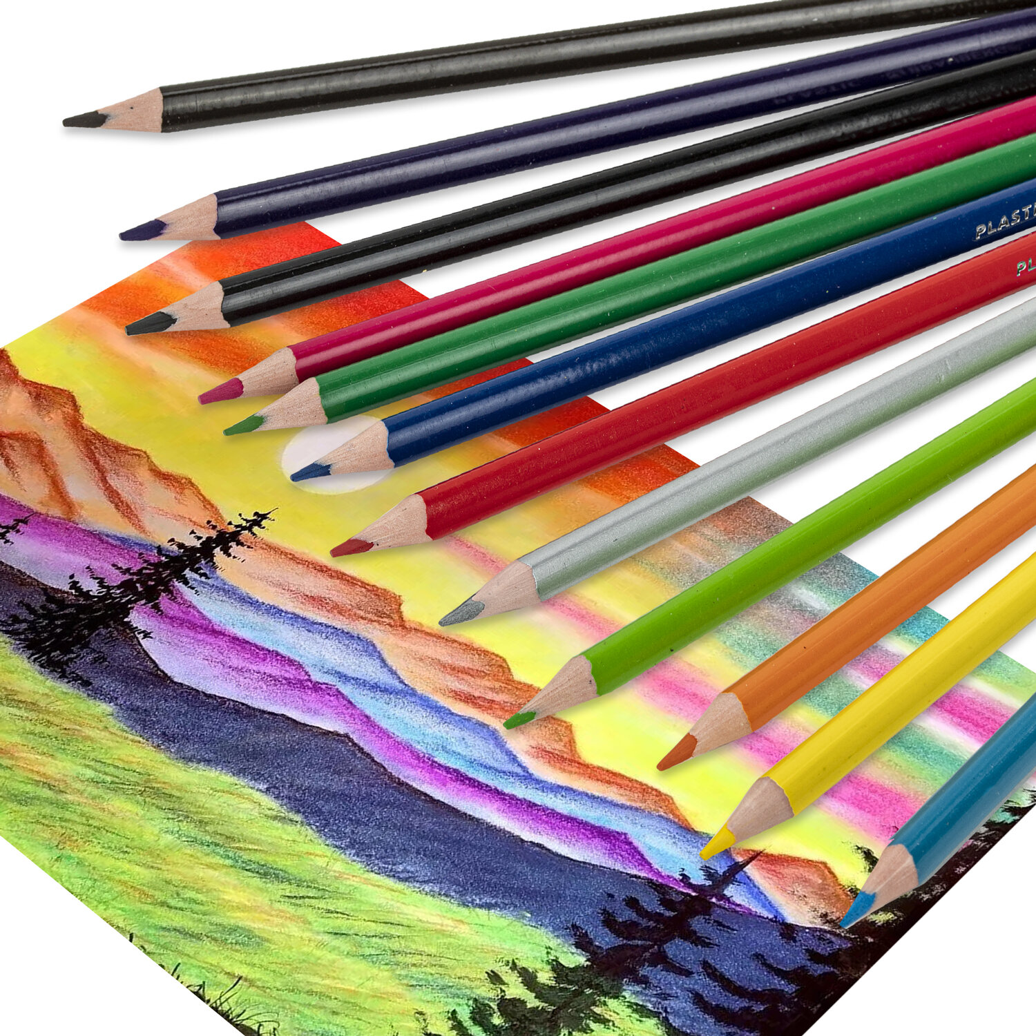 Карандаши цветные Brauberg для рисования набор 12 цветов для детей художественные - фото 8
