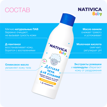 Детская пена для купания Nativica Baby 0+