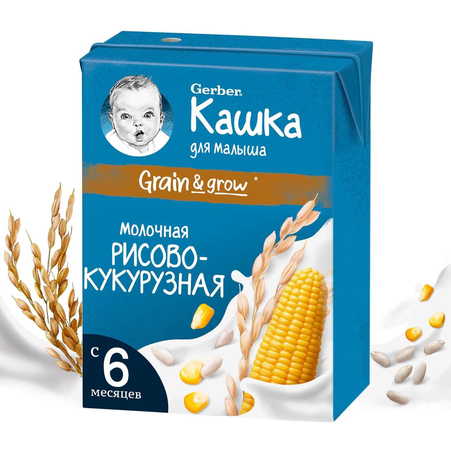 Кашка молочная Gerber рисово-кукурузная 200мл с 6месяцев - фото 2