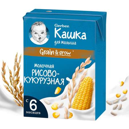 Кашка молочная Gerber рисово-кукурузная 200мл с 6месяцев