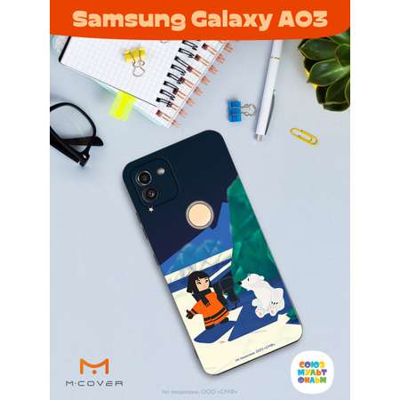 Силиконовый чехол Mcover для смартфона Samsung Galaxy A03 Союзмультфильм Знакомство с мальчиком