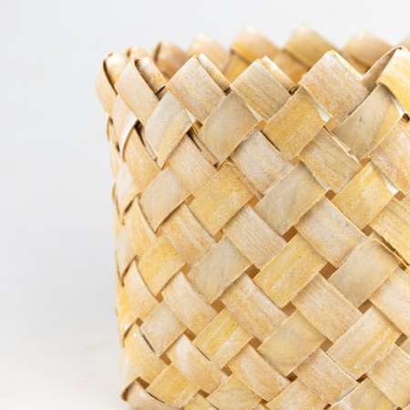Кашпо-лукошко плетеное Азалия Декор из бамбука D14хН115см оранжевый