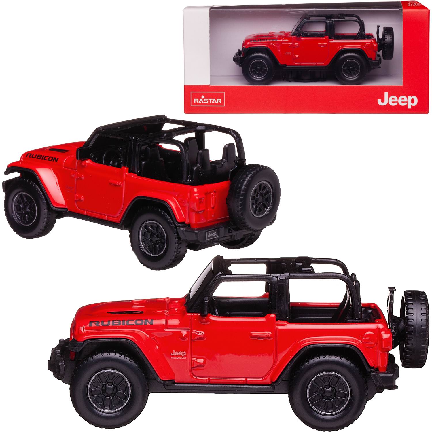 Автомобиль Rastar Jeep 1:43 без механизмов красный 59000R - фото 3