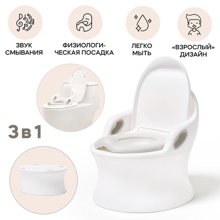 Детский горшок Ifam Easy Doing Premium Potty со звуком белый