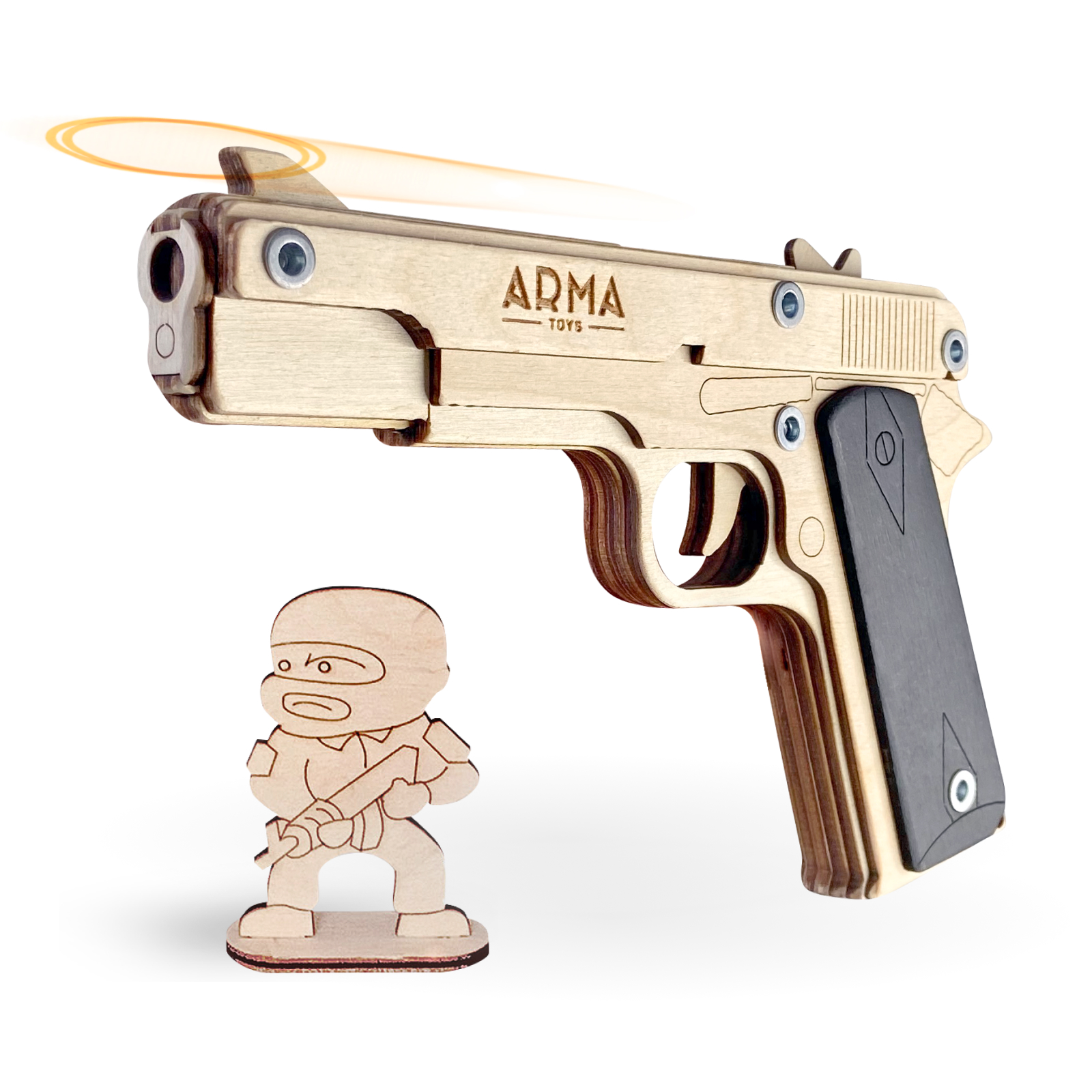 Резинкострел Arma.toys «Кольт» М1911 деревянный многозарядный - фото 1