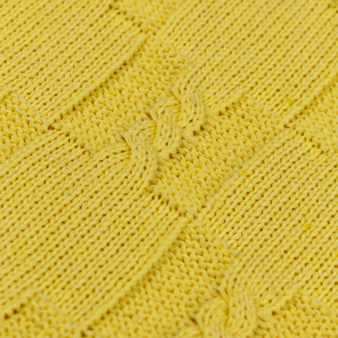 Плед-покрывало детский вязаный WARM WHIFF D-12 желтый на выписку в коляску в кроватку на лето 90x110 - фото 4