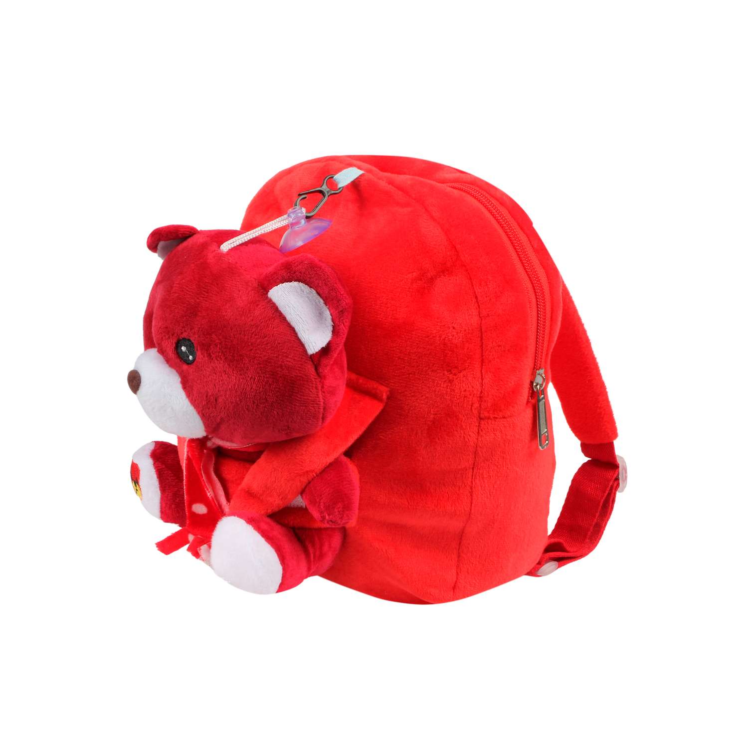 Рюкзак с игрушкой Little Mania красный Мишка бордовый - фото 2