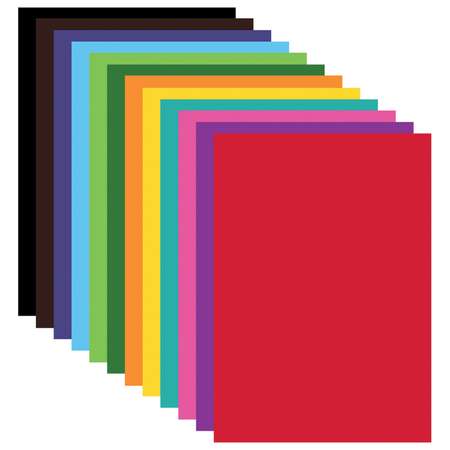 Картон цветной Юнландия формата А4 для творчества Мелованный 24 листа 12 цветов в папке
