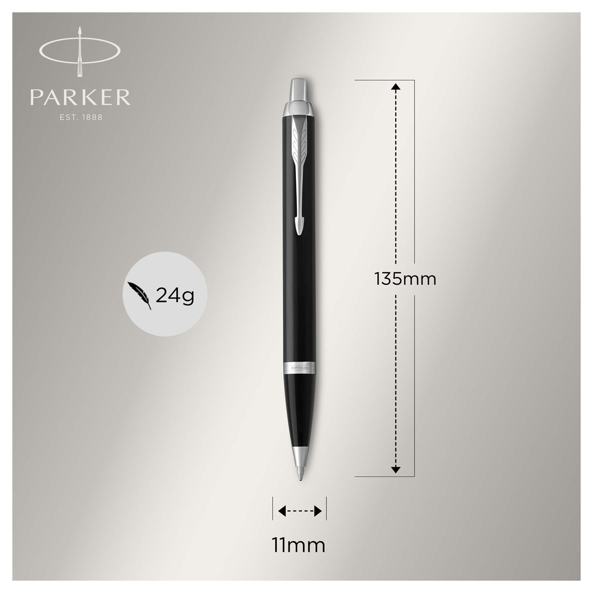 Ручка шариковая PARKER IM Black CT синяя кнопочн подарочная упаковка - фото 2