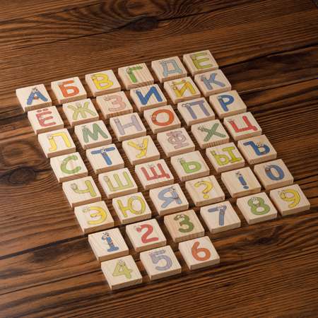 Развивающая игра Тутси Собери картинку Веселый алфавит и Цифры плашки дерево