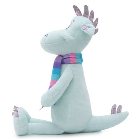 Мягкая игрушка KULT of toys Дракон Дейзи мятный с цветным шарфиком 25 см