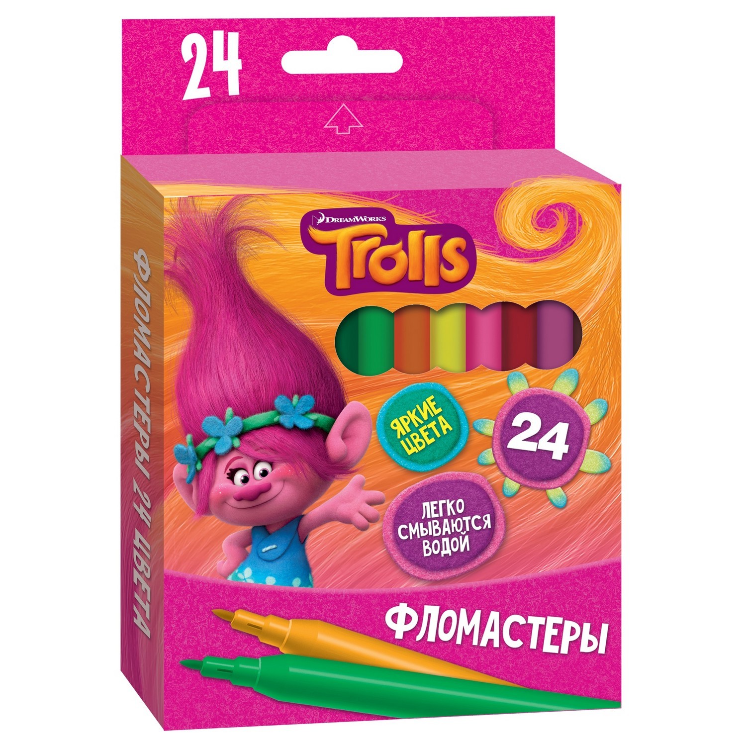 Фломастеры DreamWorks TROLLS 24 цвета - фото 1