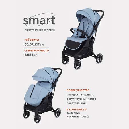 Коляска прогулочная MowBaby Smart MB101 Blue 2023