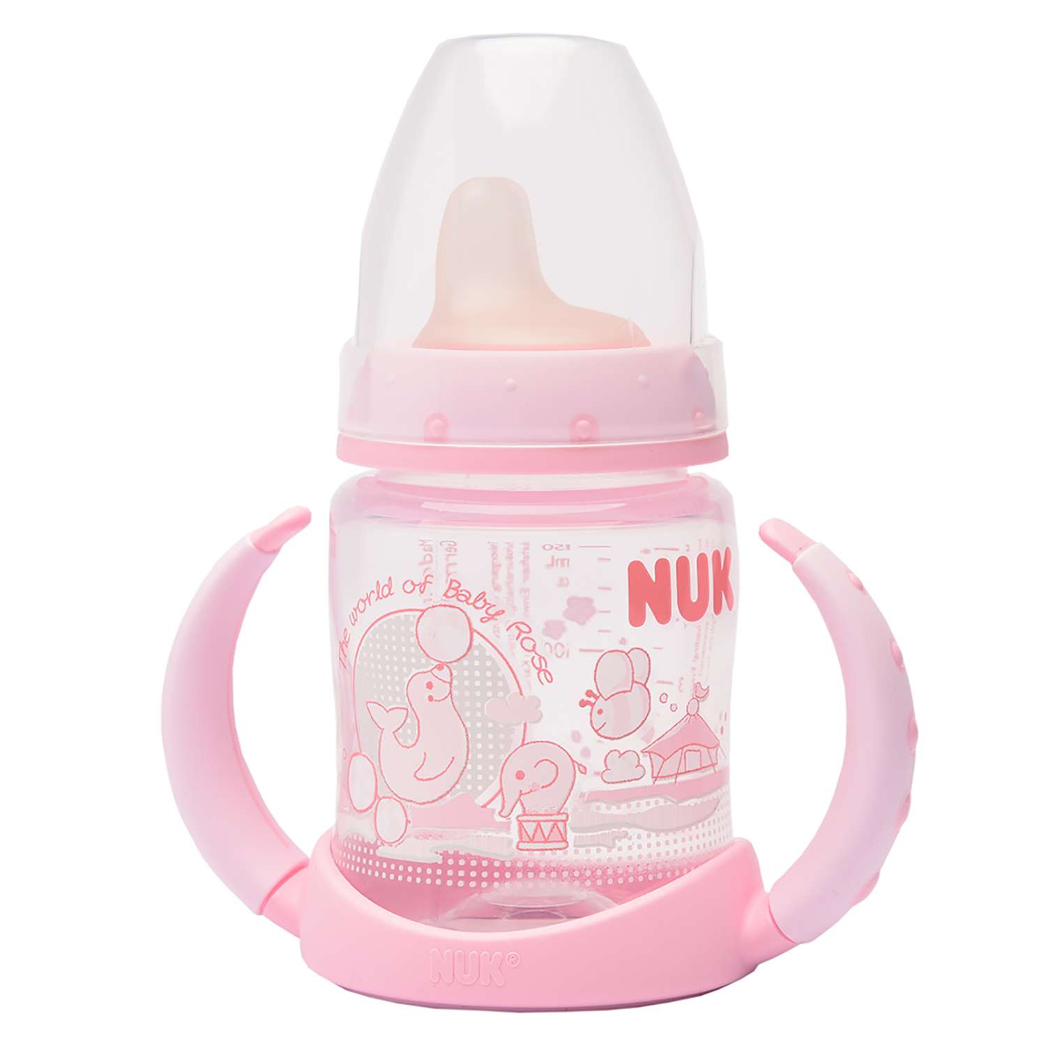 Бутылка Nuk Baby Rose с ручками 150мл Розовая - фото 1