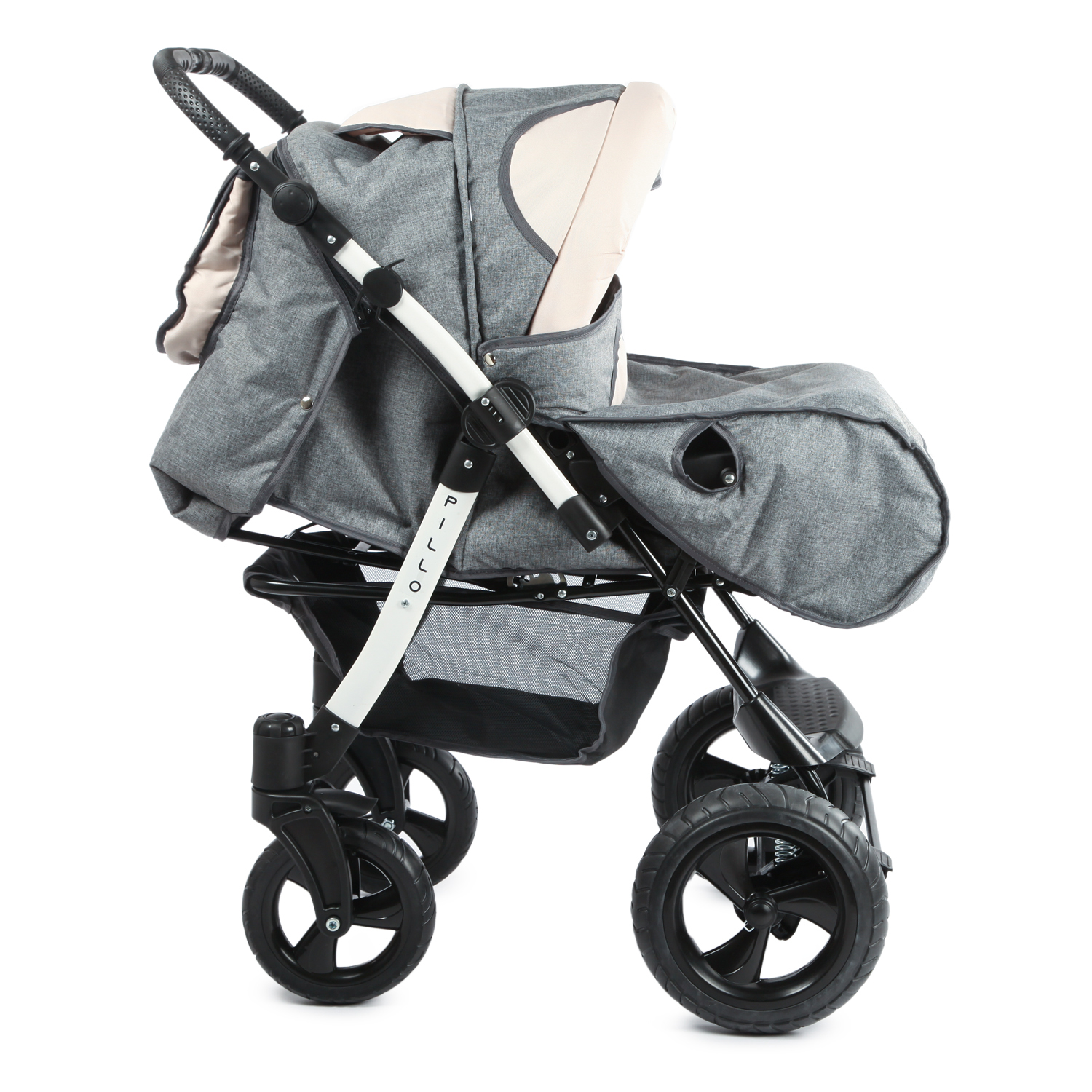 Коляска-трансформер Babyton Pillo OX Grey-Beige - фото 3