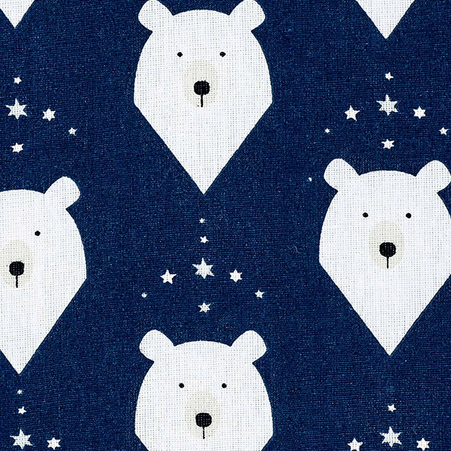 Простыня Amarobaby Белые медведи на резинке Синий - фото 5