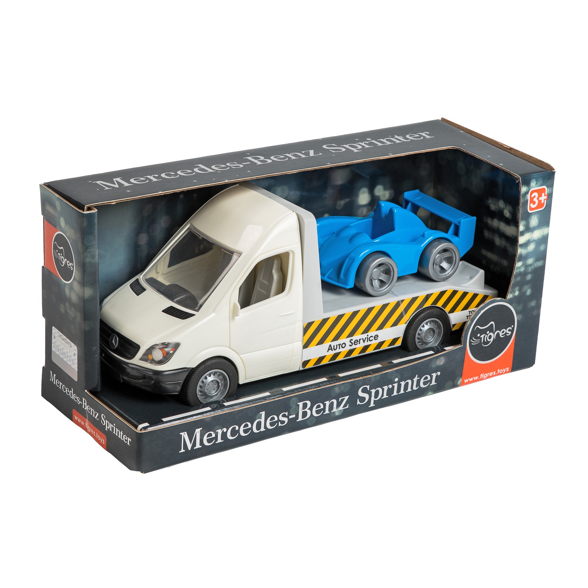 Машинка TIGRES Mercedes-Benz Sprinter эвакуатор белый 39660 39660 - фото 2