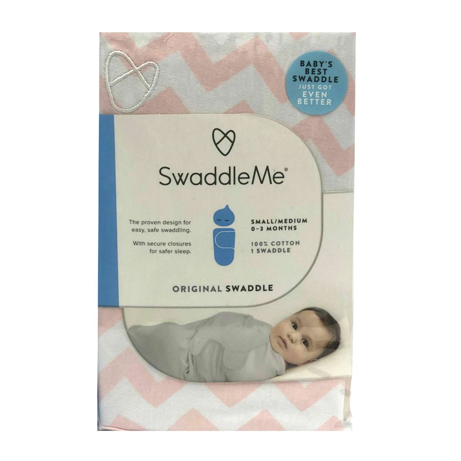 Конверт для пеленания Summer Infant SwaddleMe Зигзаги на липучке SM Розовый - фото 2