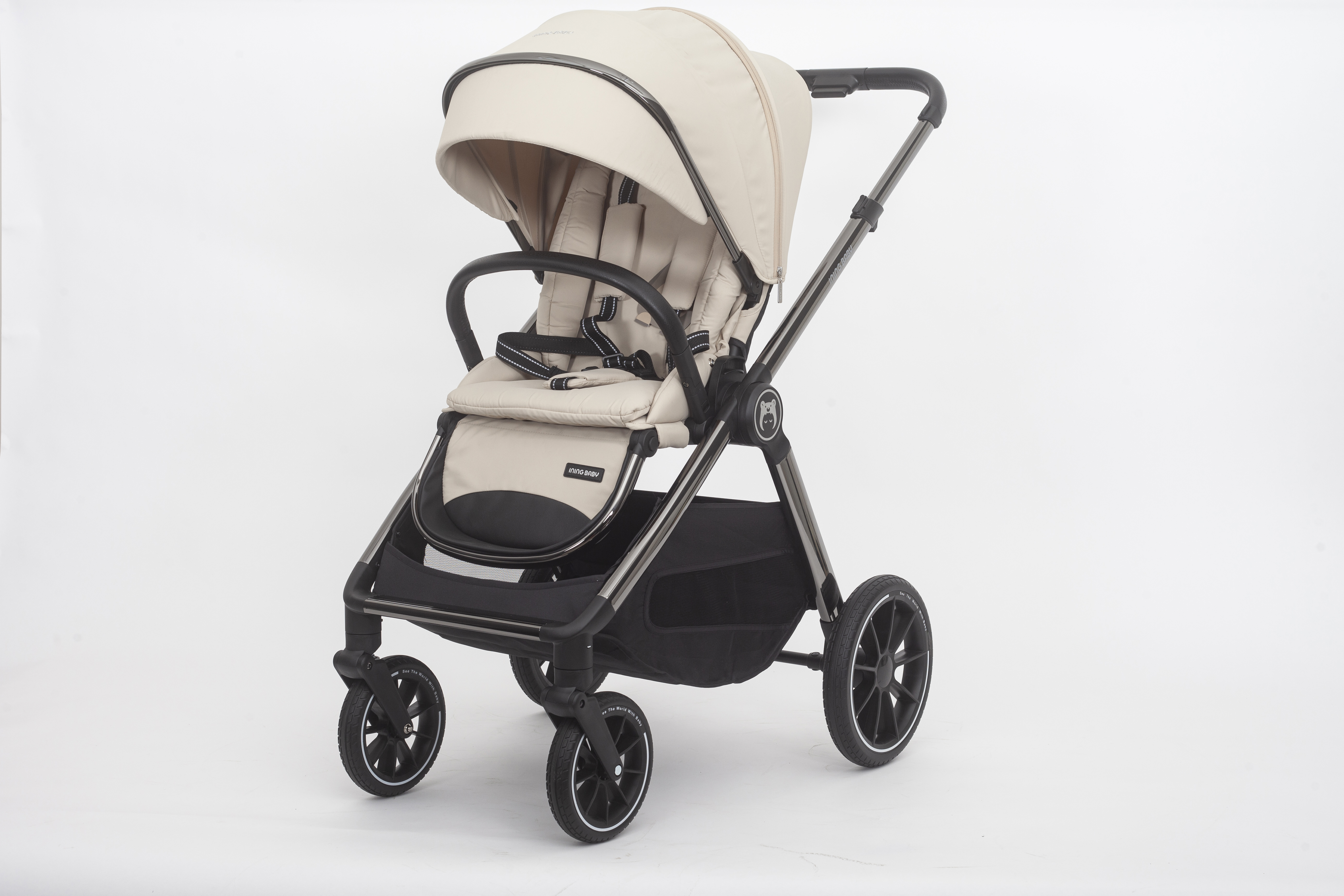 Коляска 2 в 1 Ining baby KR 345 pro Khaki - фото 6