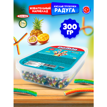 Кислые карандаши TAYAS Жевательный мармелад Damla вкус радуга 300г