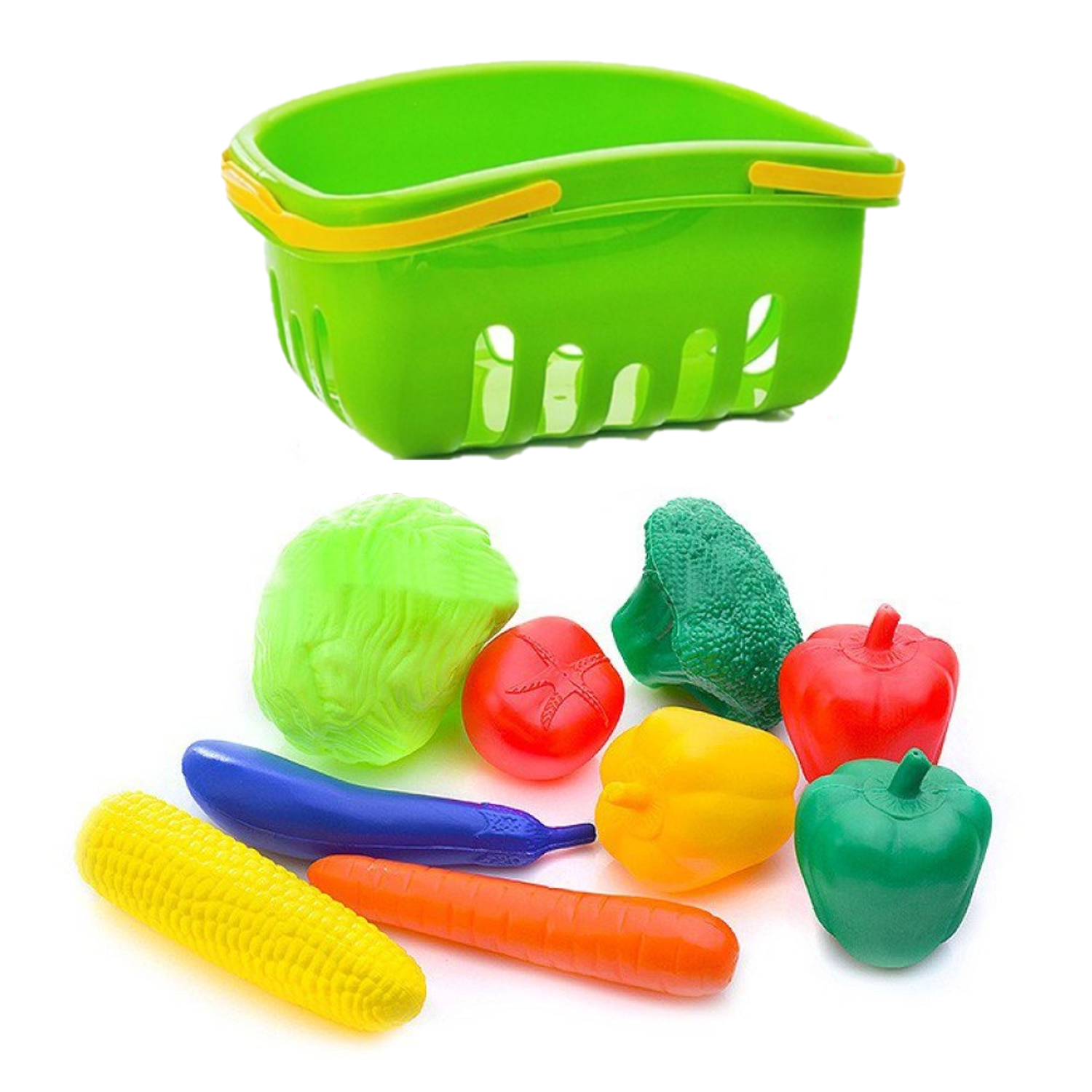 Игровой набор Leader Корзина с продуктами 10 предметов зеленый - фото 1