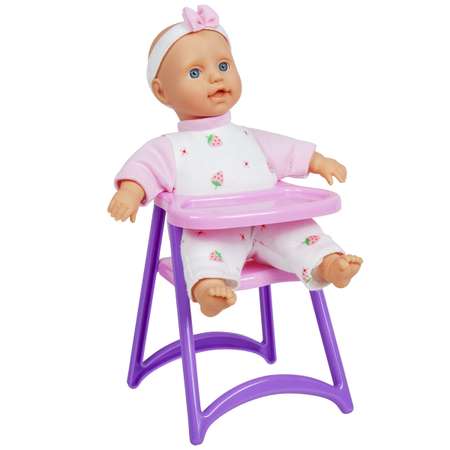 Кукла-младенец Defa Lucy Пупс на стульчике 23 см розовый