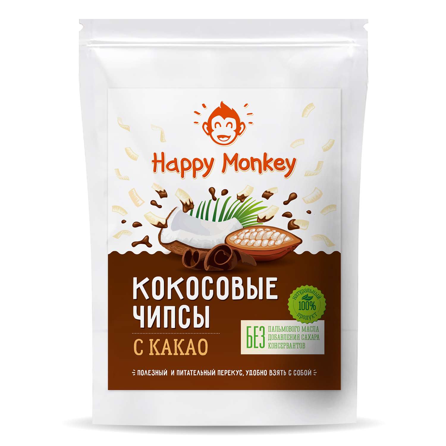 Чипсы Happy Monkey кокосовые какао 40г - фото 1
