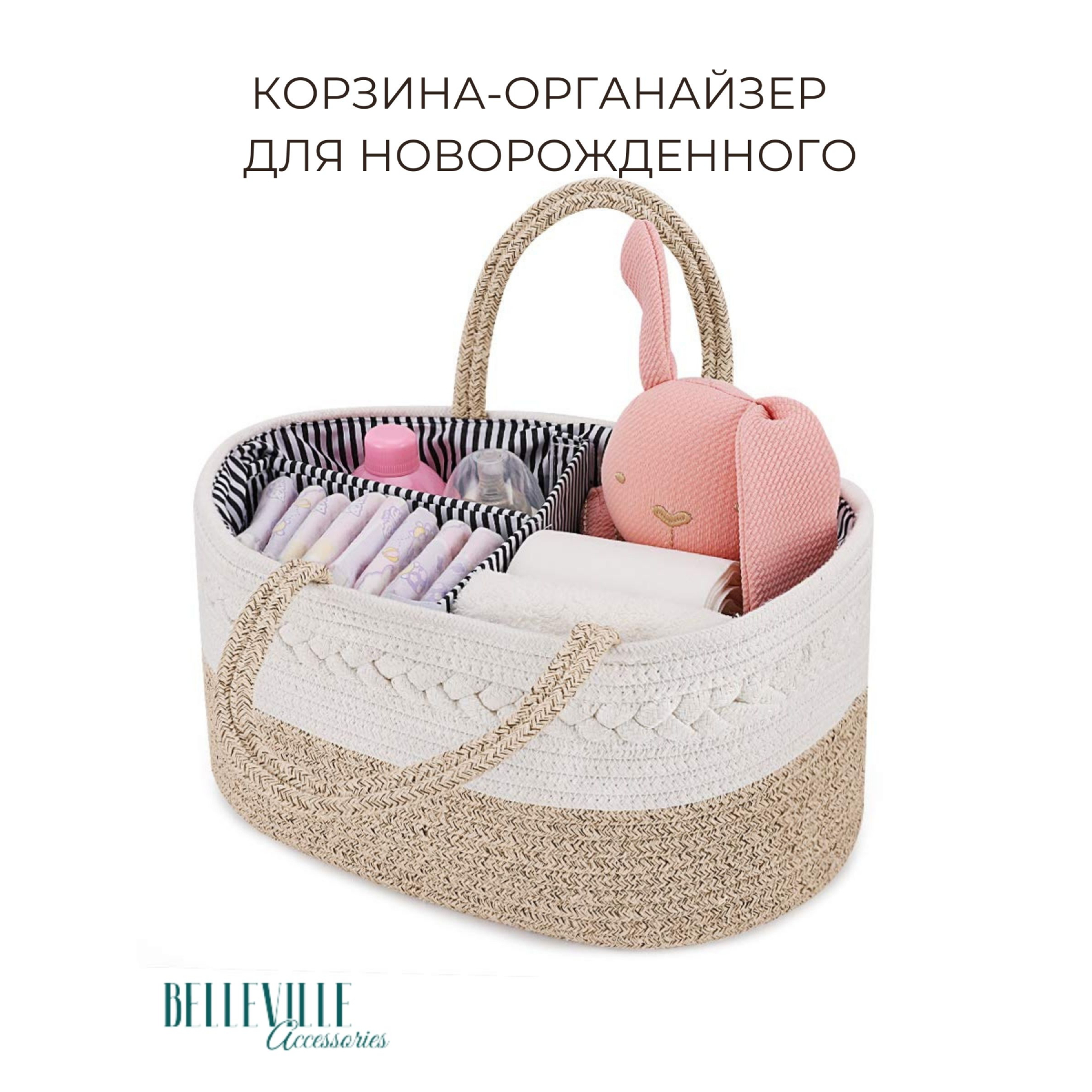 Корзина-органайзер Belleville Accessories для хранения вещей и принадлежностей новорожденного - фото 8